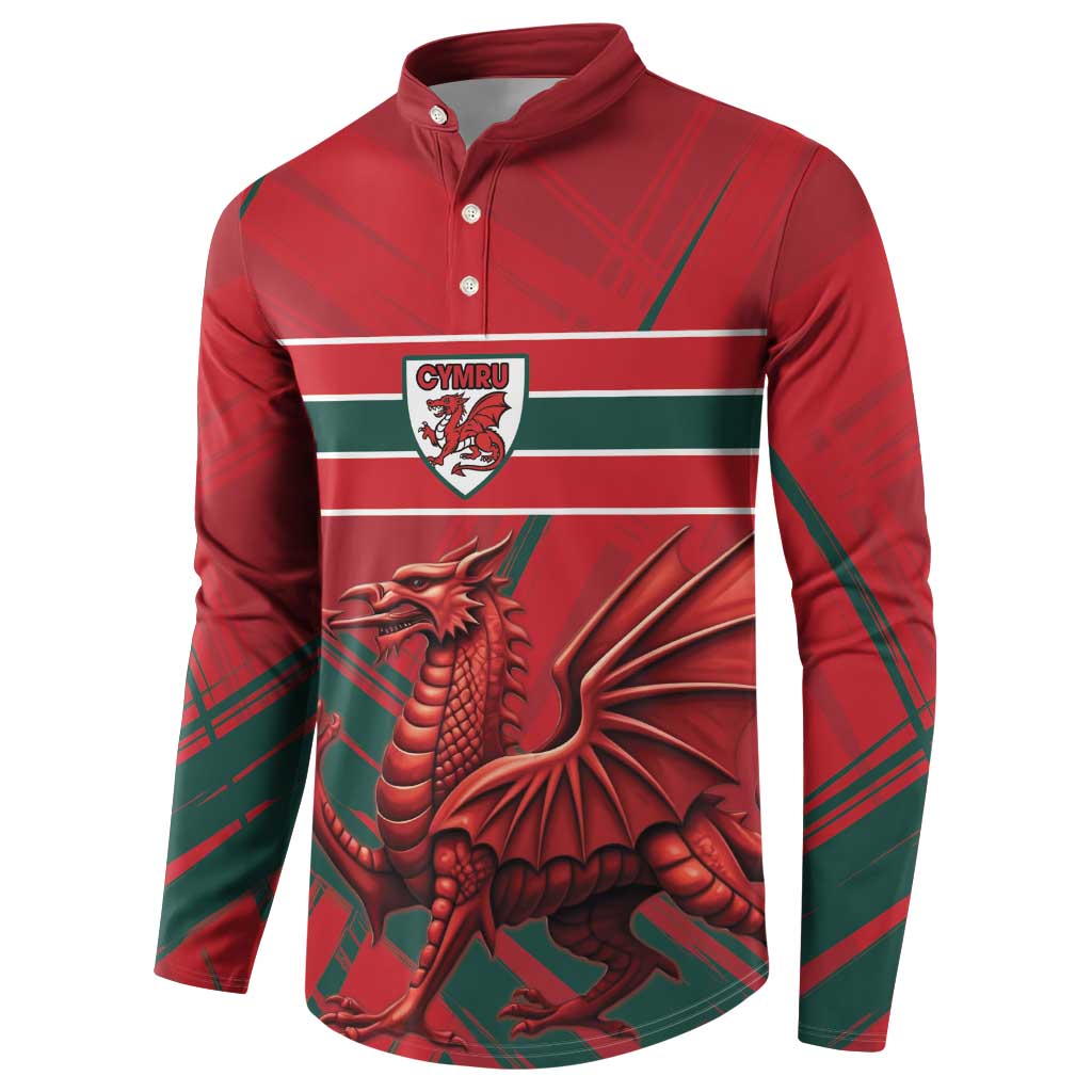 Wales Football Red Dragon Custom Button Sweatshirt Welsh National Team Spirit