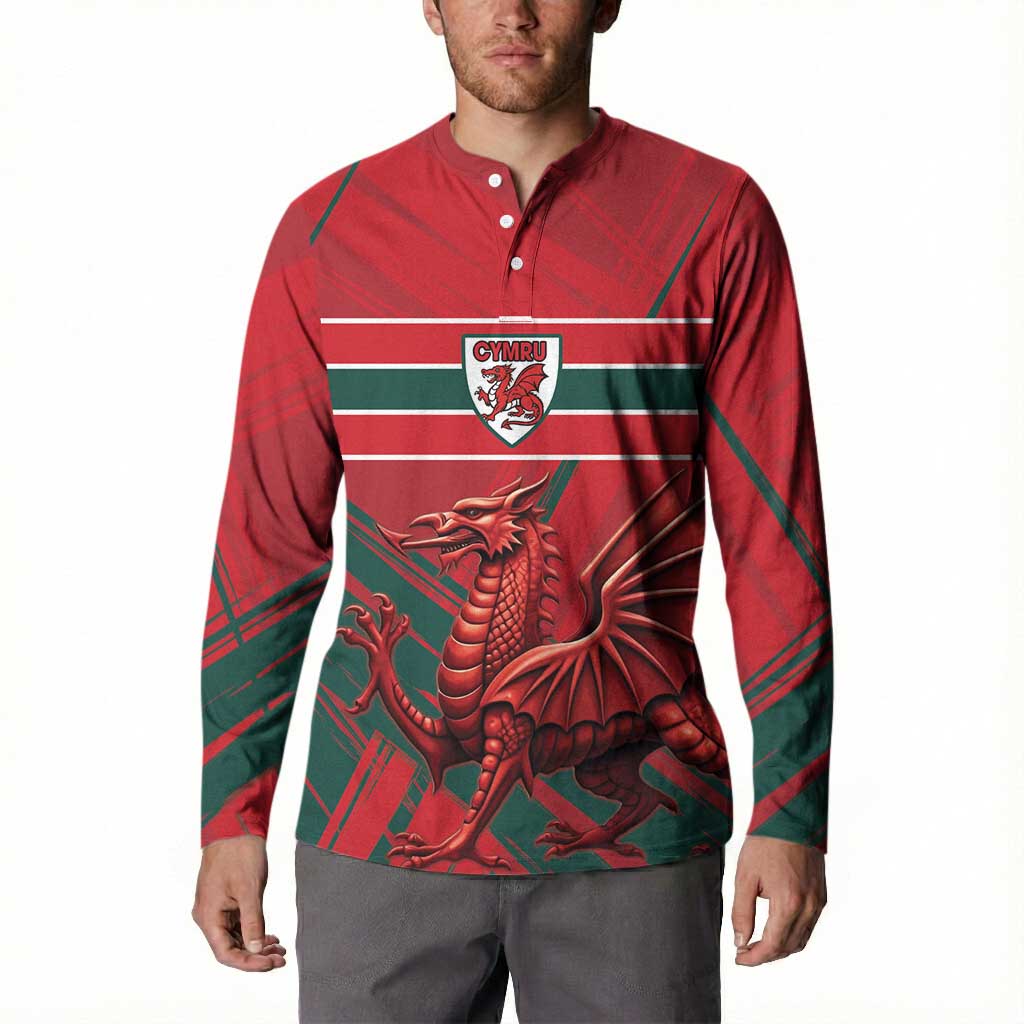 Wales Football Red Dragon Custom Button Sweatshirt Welsh National Team Spirit