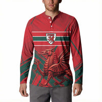 Wales Football Red Dragon Custom Button Sweatshirt Welsh National Team Spirit