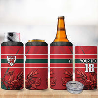 Wales Football Red Dragon Custom 4 in 1 Can Cooler Tumbler Welsh National Team Spirit