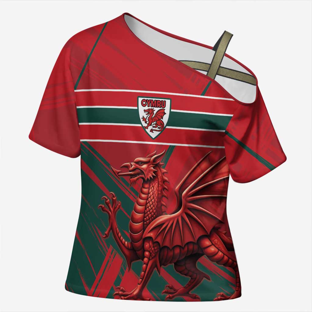 Wales Football Red Dragon Custom Cross Shoulder Shirt Welsh National Team Spirit