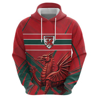 Wales Football Red Dragon Custom Hoodie Welsh National Team Spirit