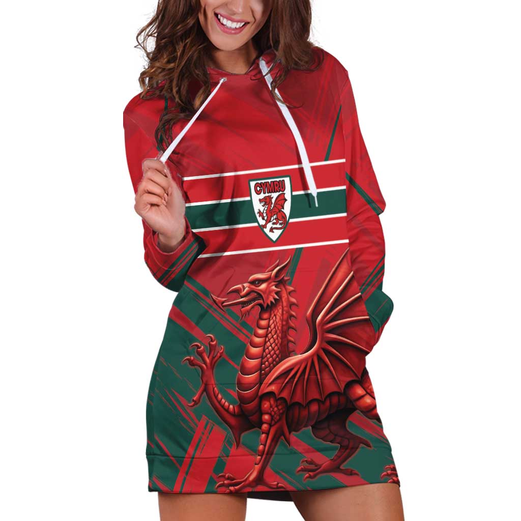 Wales Football Red Dragon Custom Hoodie Dress Welsh National Team Spirit