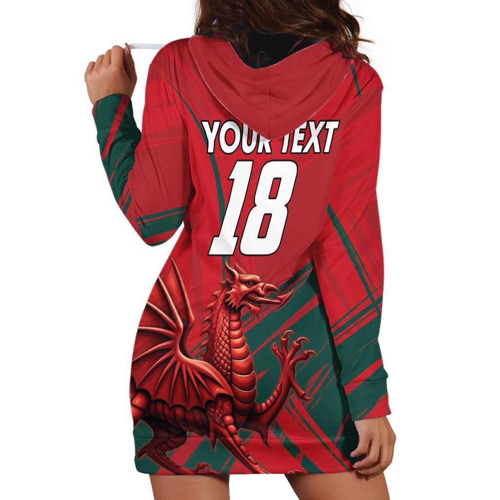 Wales Football Red Dragon Custom Hoodie Dress Welsh National Team Spirit