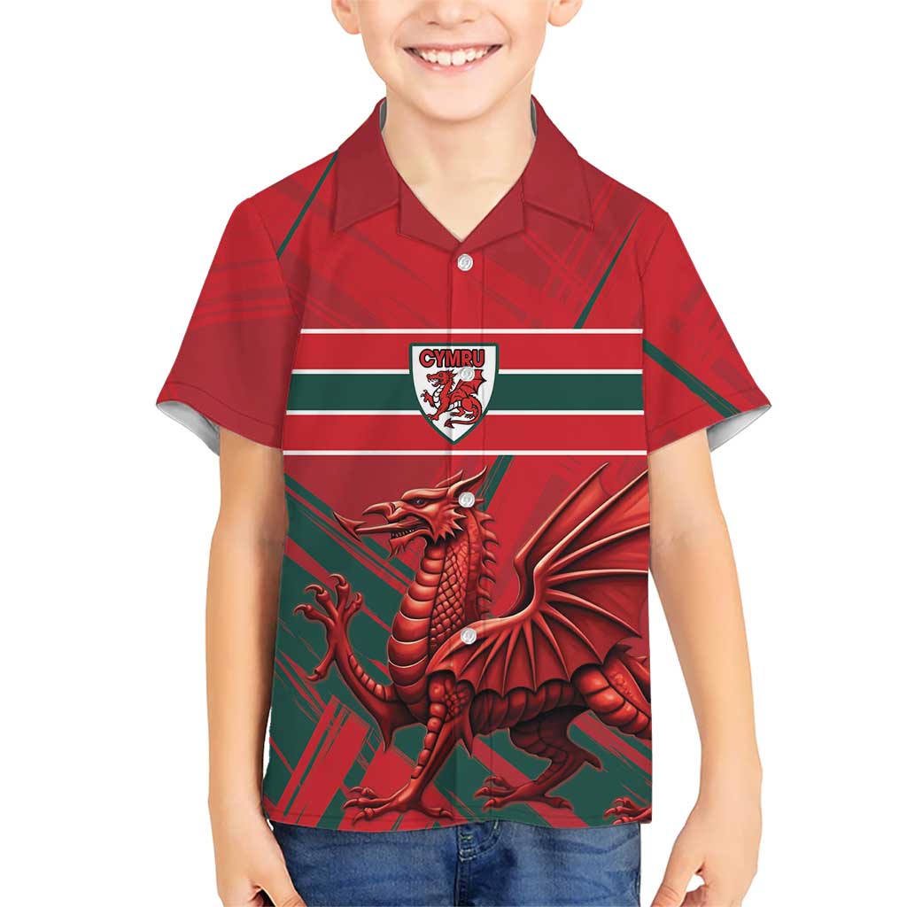 Wales Football Red Dragon Custom Kid Hawaiian Shirt Welsh National Team Spirit