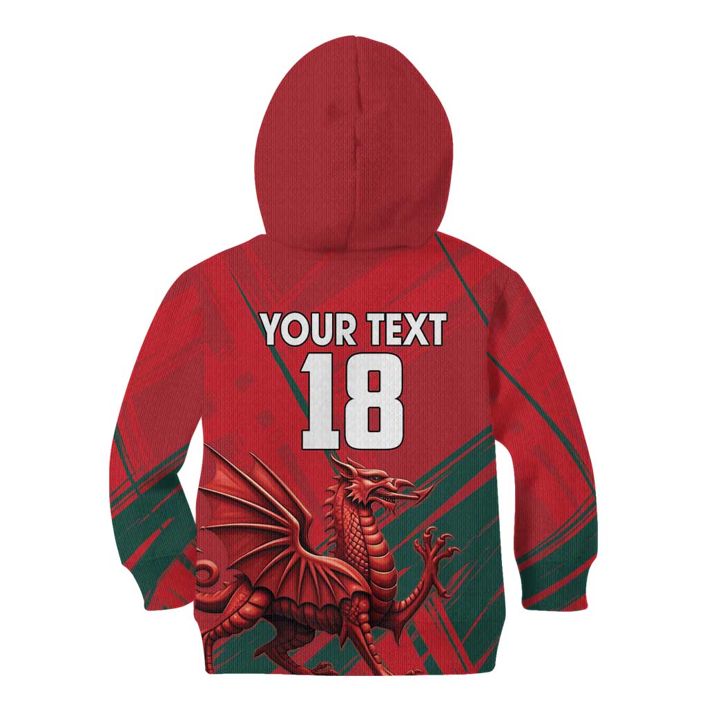 Wales Football Red Dragon Custom Kid Hoodie Welsh National Team Spirit