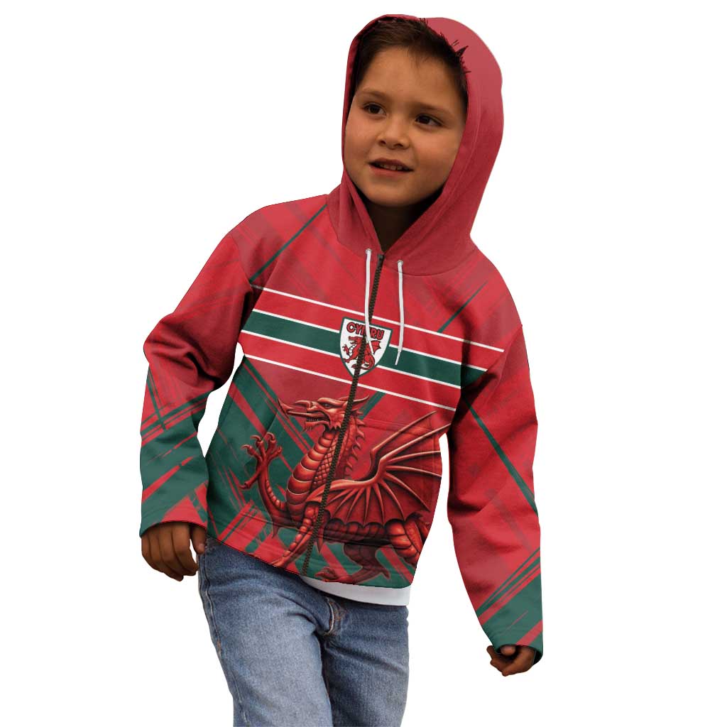 Wales Football Red Dragon Custom Kid Hoodie Welsh National Team Spirit