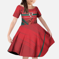 Wales Football Red Dragon Custom Kid Short Sleeve Dress Welsh National Team Spirit