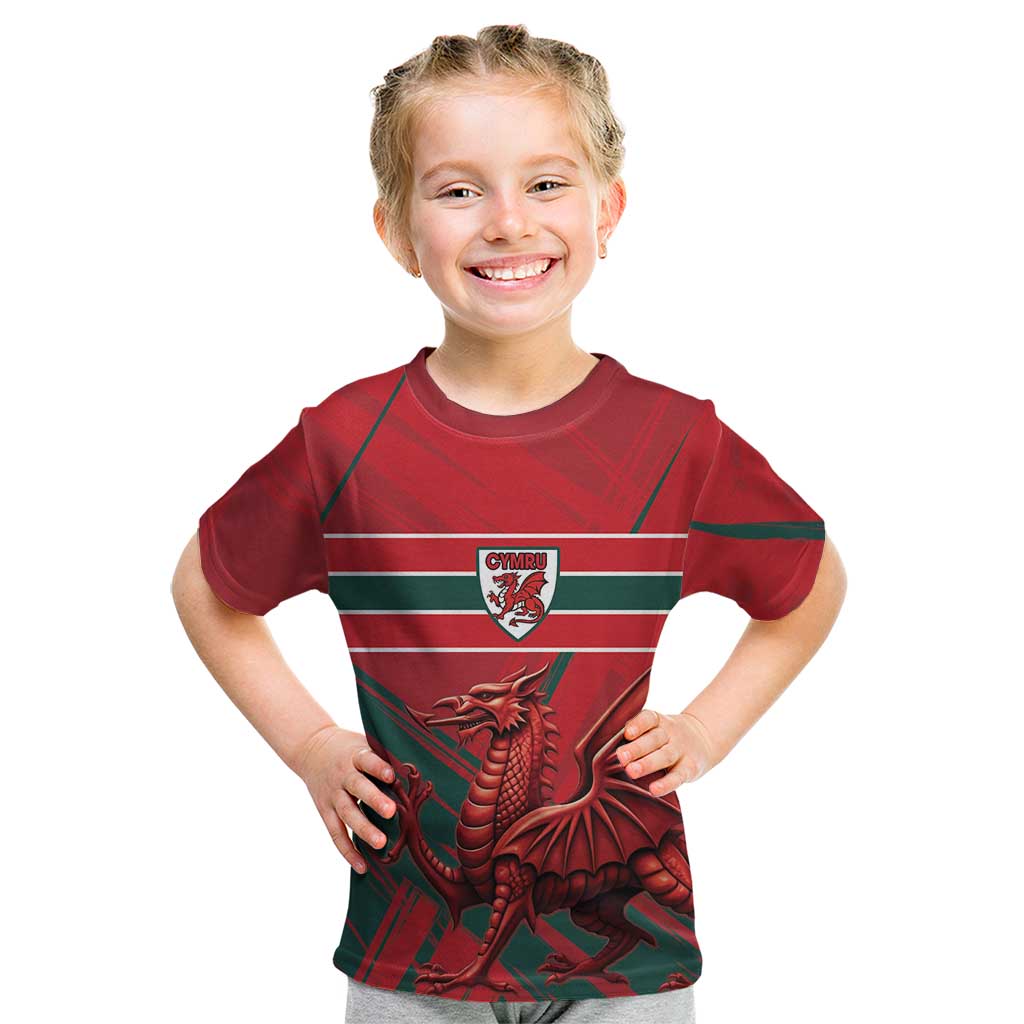 Wales Football Red Dragon Custom Kid T Shirt Welsh National Team Spirit