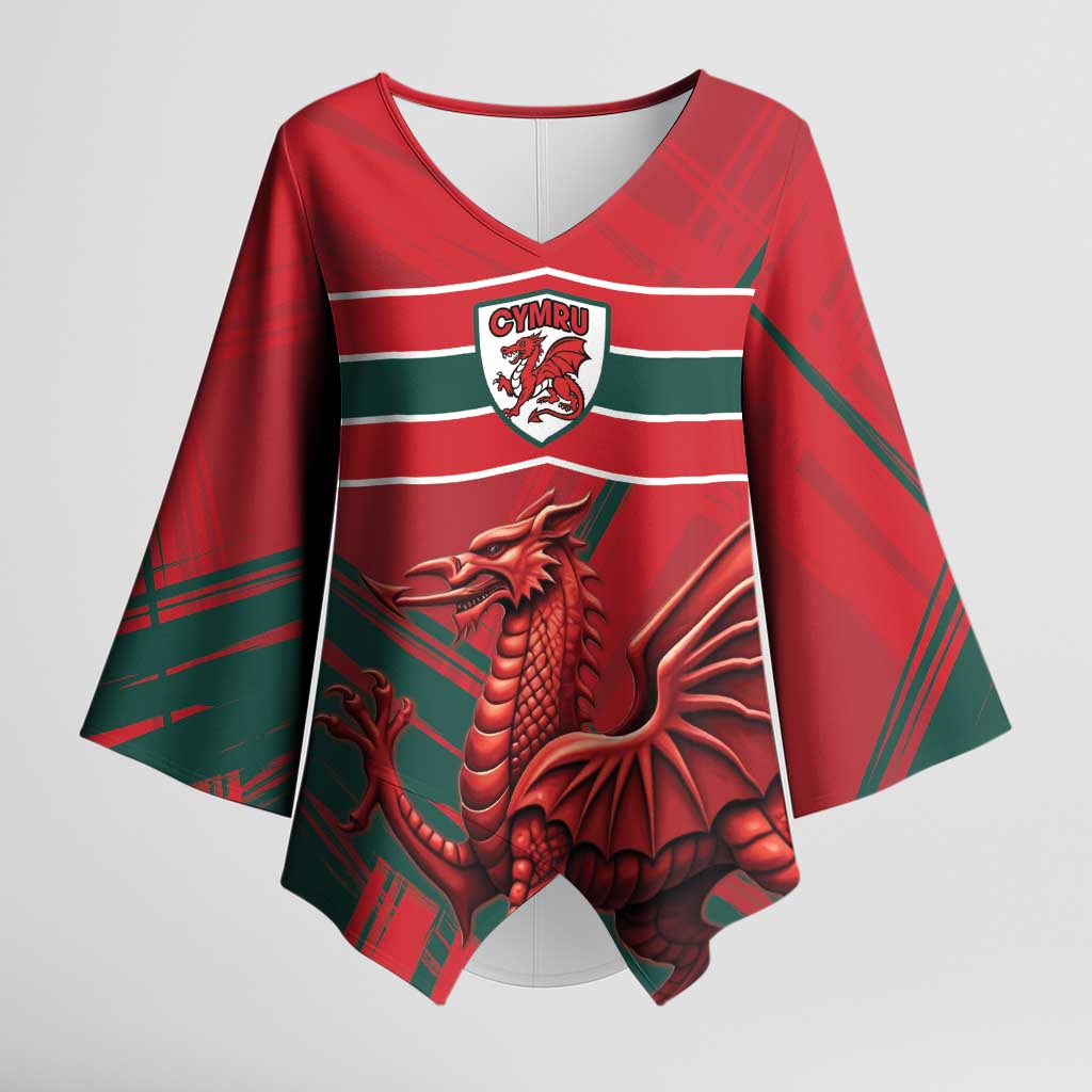 Wales Football Red Dragon Custom Kimono Sleeve Blouse Welsh National Team Spirit