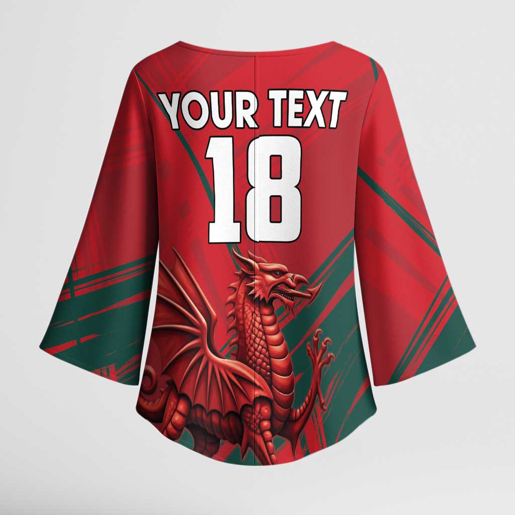 Wales Football Red Dragon Custom Kimono Sleeve Blouse Welsh National Team Spirit