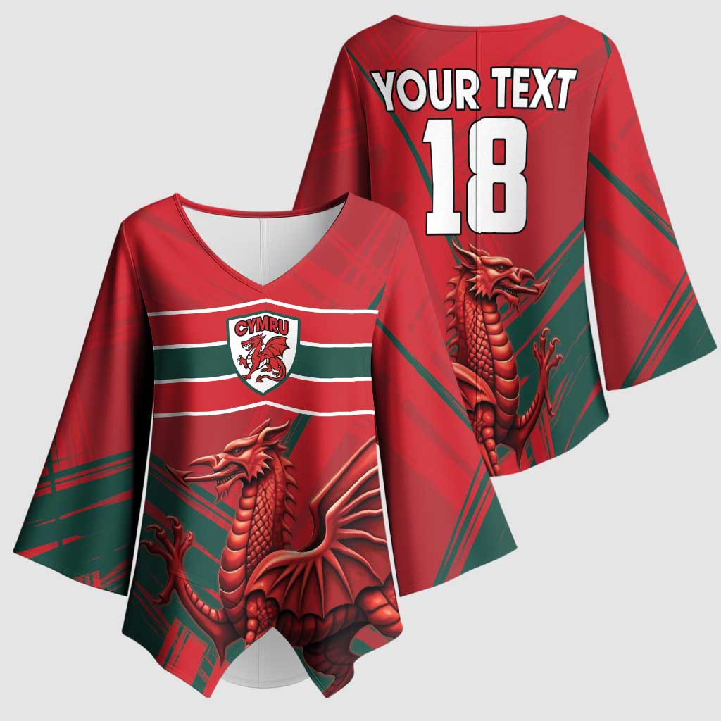 Wales Football Red Dragon Custom Kimono Sleeve Blouse Welsh National Team Spirit