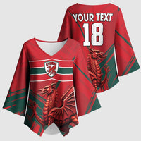 Wales Football Red Dragon Custom Kimono Sleeve Blouse Welsh National Team Spirit