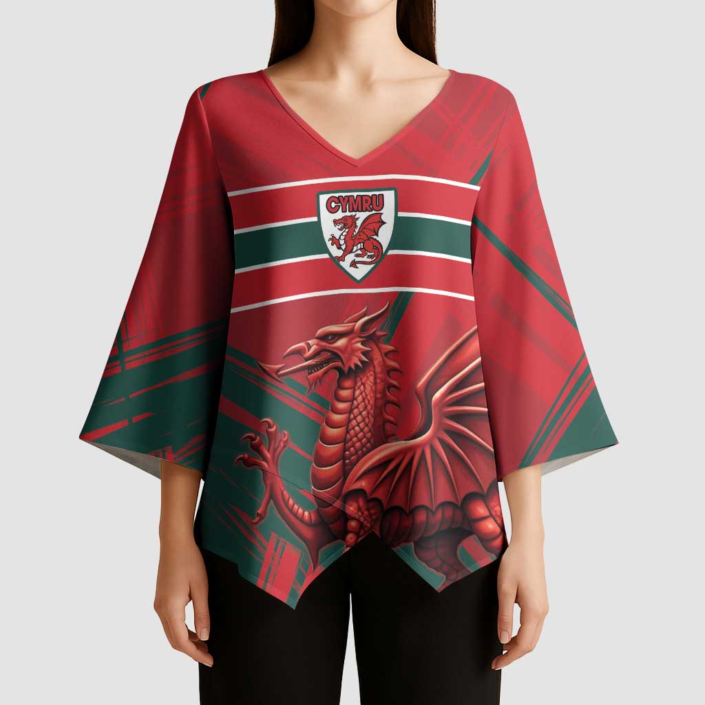 Wales Football Red Dragon Custom Kimono Sleeve Blouse Welsh National Team Spirit
