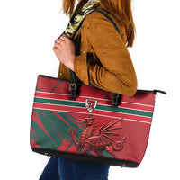 Wales Football Red Dragon Leather Tote Bag Welsh National Team Spirit