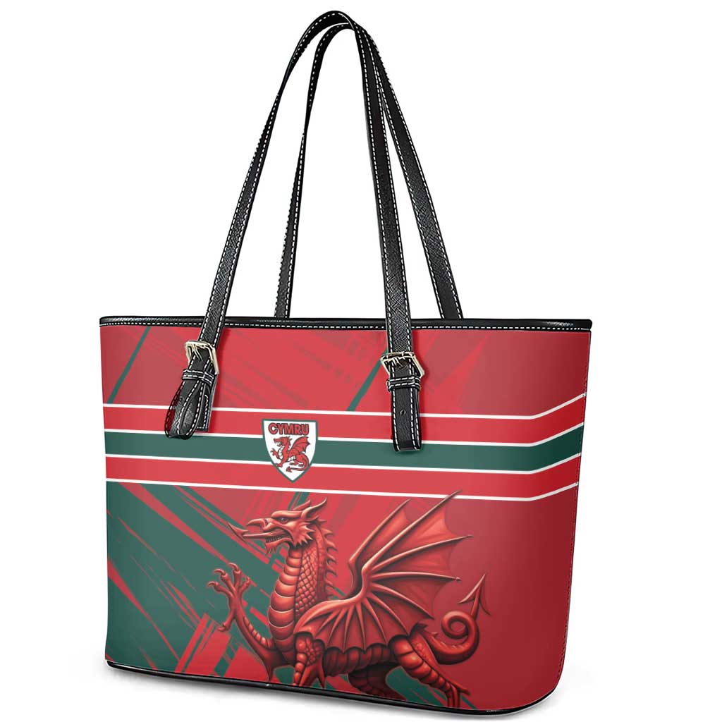 Wales Football Red Dragon Leather Tote Bag Welsh National Team Spirit
