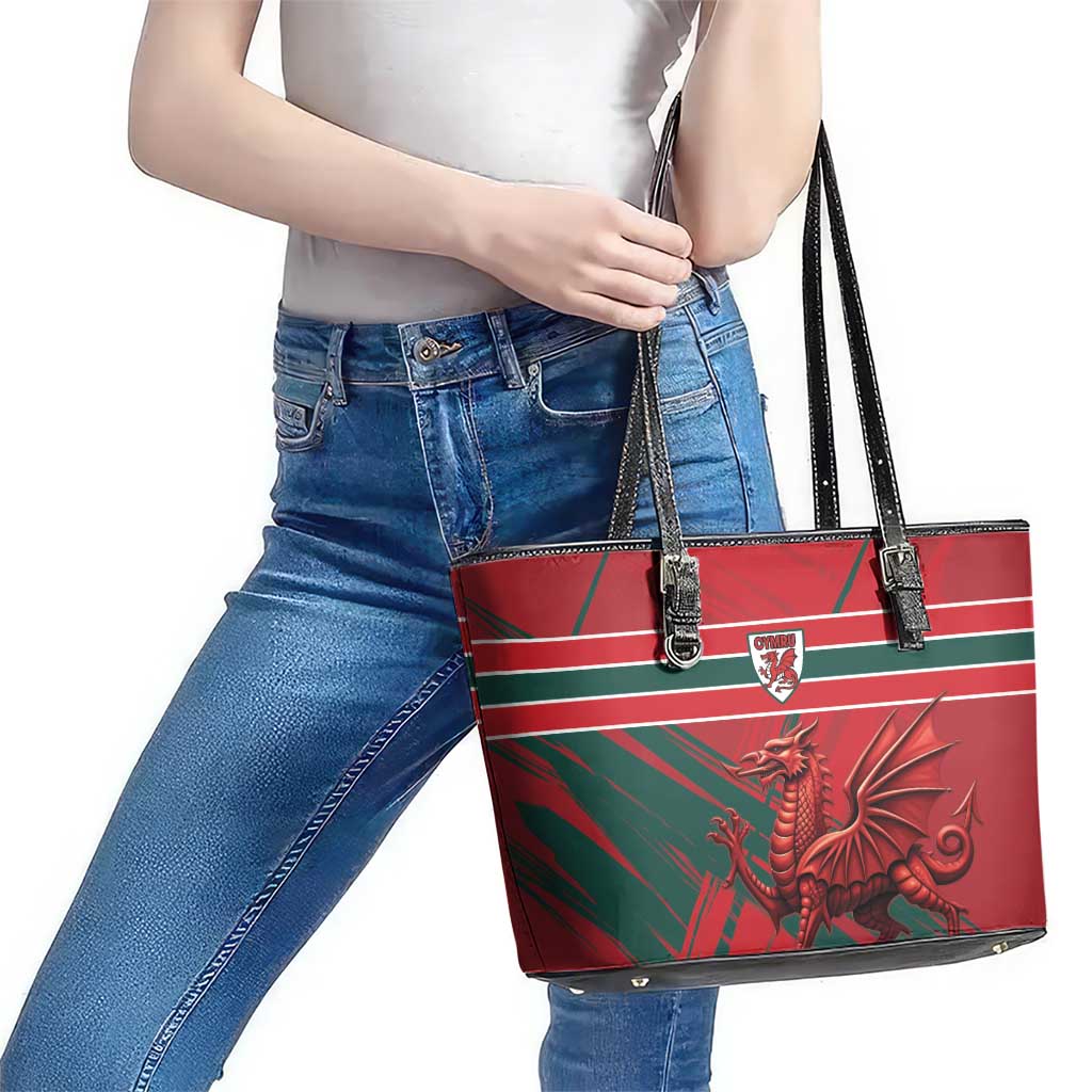 Wales Football Red Dragon Leather Tote Bag Welsh National Team Spirit
