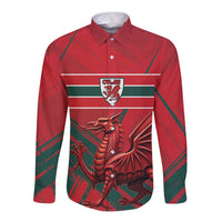 Wales Football Red Dragon Custom Long Sleeve Button Shirt Welsh National Team Spirit