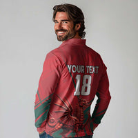 Wales Football Red Dragon Custom Long Sleeve Polo Shirt Welsh National Team Spirit