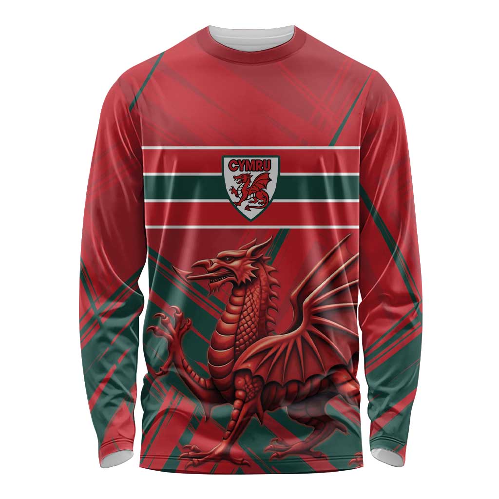 Wales Football Red Dragon Custom Long Sleeve Shirt Welsh National Team Spirit