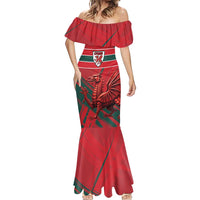 Wales Football Red Dragon Custom Mermaid Dress Welsh National Team Spirit