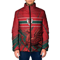 Wales Football Red Dragon Custom Padded Jacket Welsh National Team Spirit