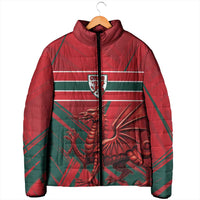 Wales Football Red Dragon Custom Padded Jacket Welsh National Team Spirit