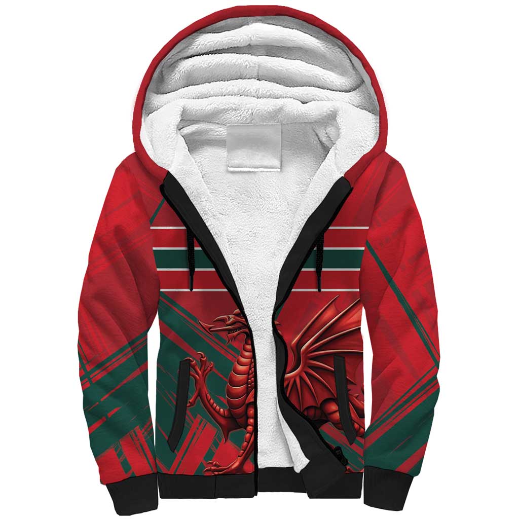 Wales Football Red Dragon Custom Sherpa Hoodie Welsh National Team Spirit