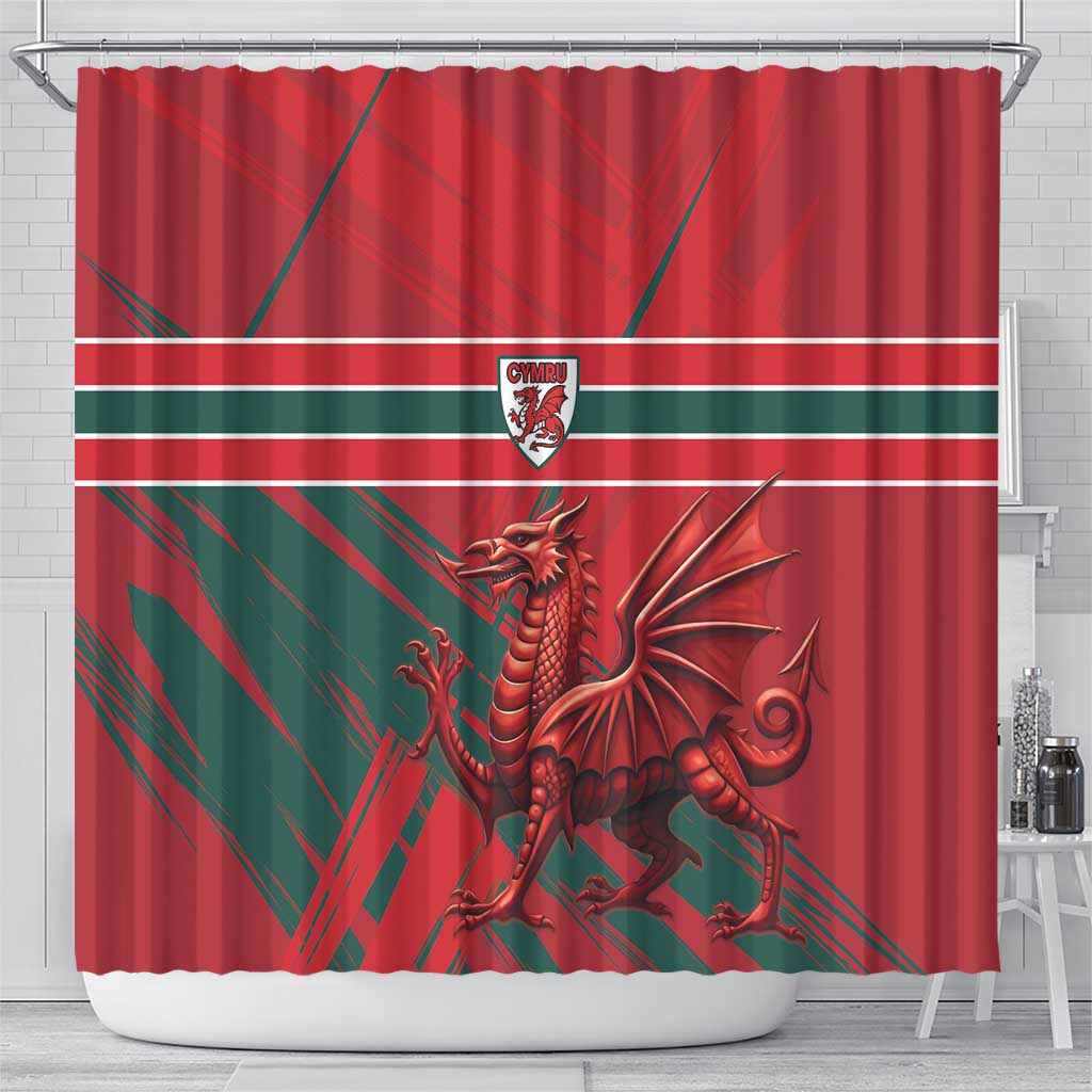 Wales Football Red Dragon Shower Curtain Welsh National Team Spirit