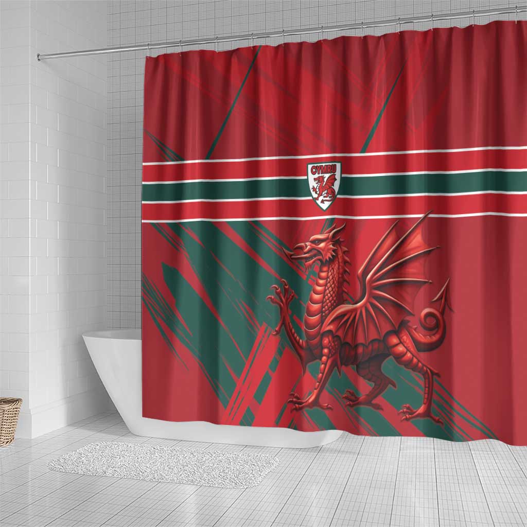 Wales Football Red Dragon Shower Curtain Welsh National Team Spirit