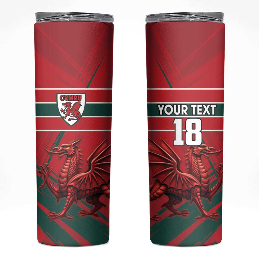 Wales Football Red Dragon Custom Skinny Tumbler Welsh National Team Spirit