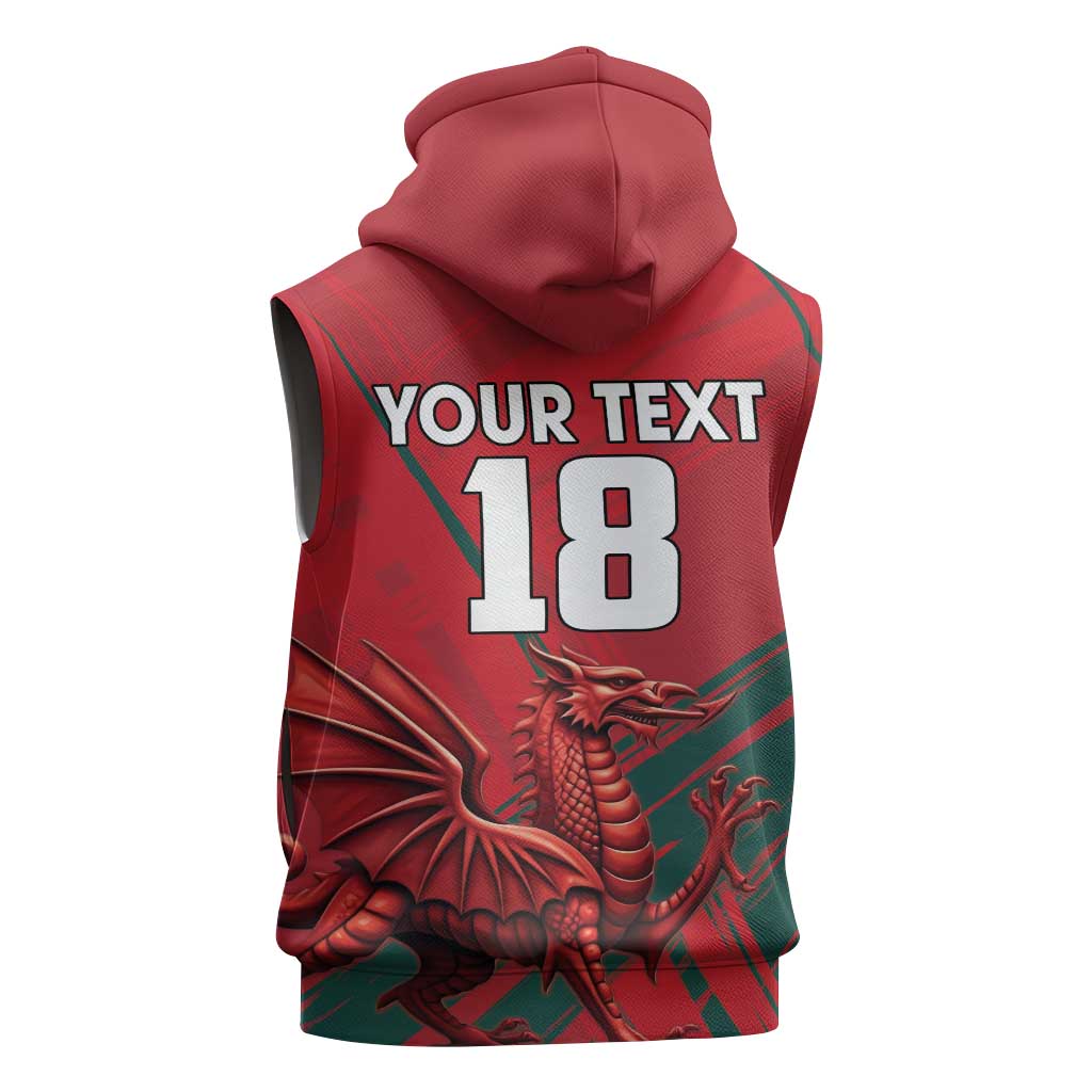 Wales Football Red Dragon Custom Sleeveless Hoodie Welsh National Team Spirit