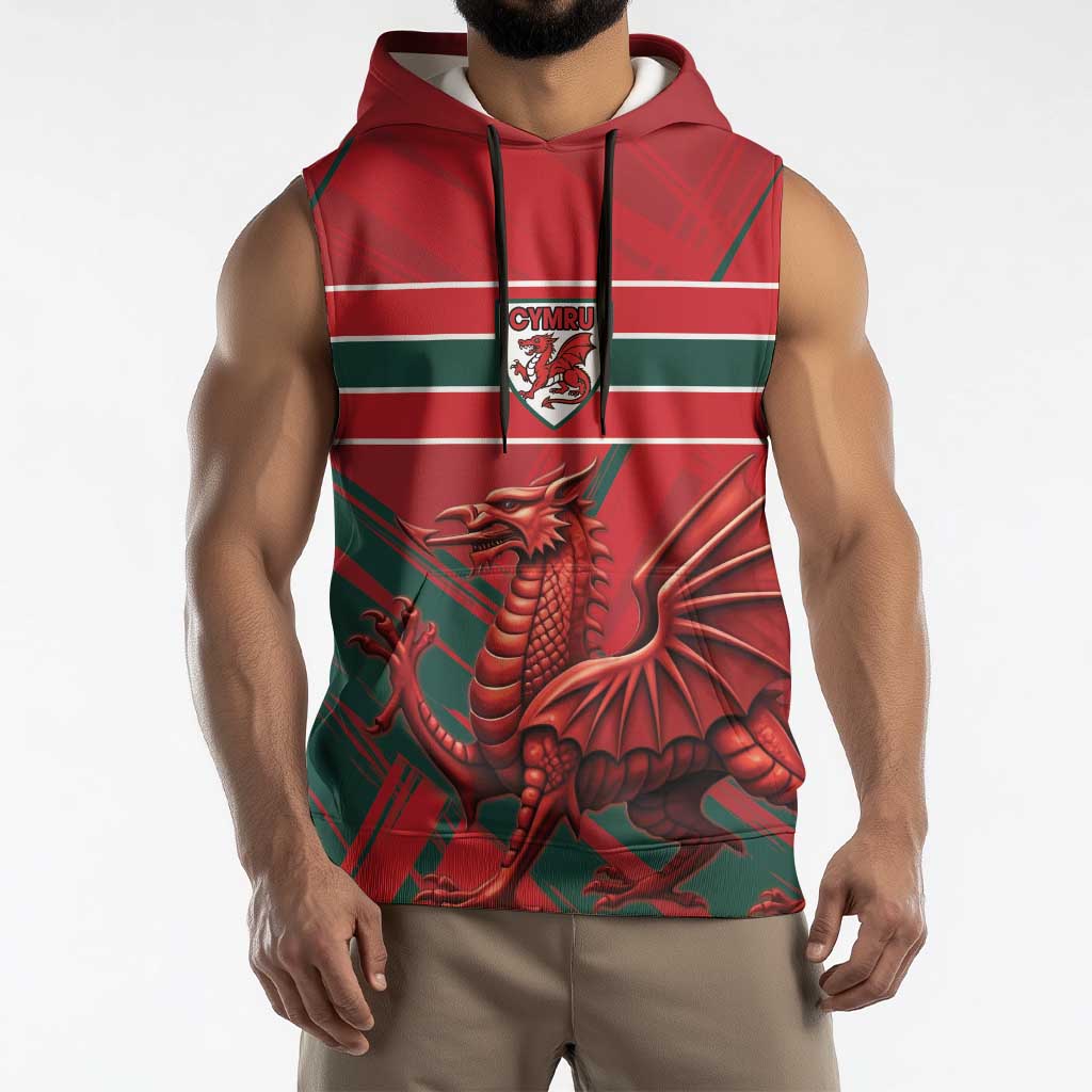 Wales Football Red Dragon Custom Sleeveless Hoodie Welsh National Team Spirit