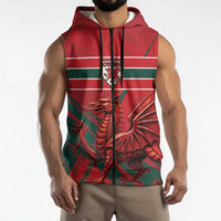 Wales Football Red Dragon Custom Sleeveless Zip Hoodie Welsh National Team Spirit