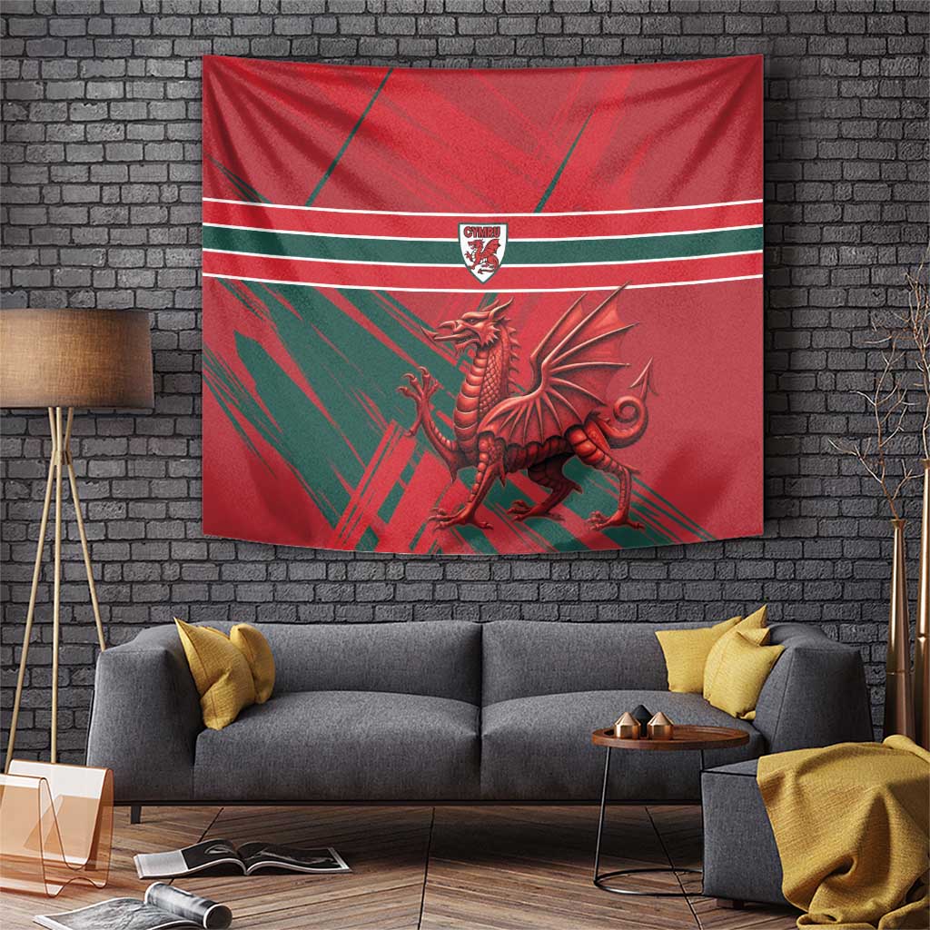 Wales Football Red Dragon Tapestry Welsh National Team Spirit