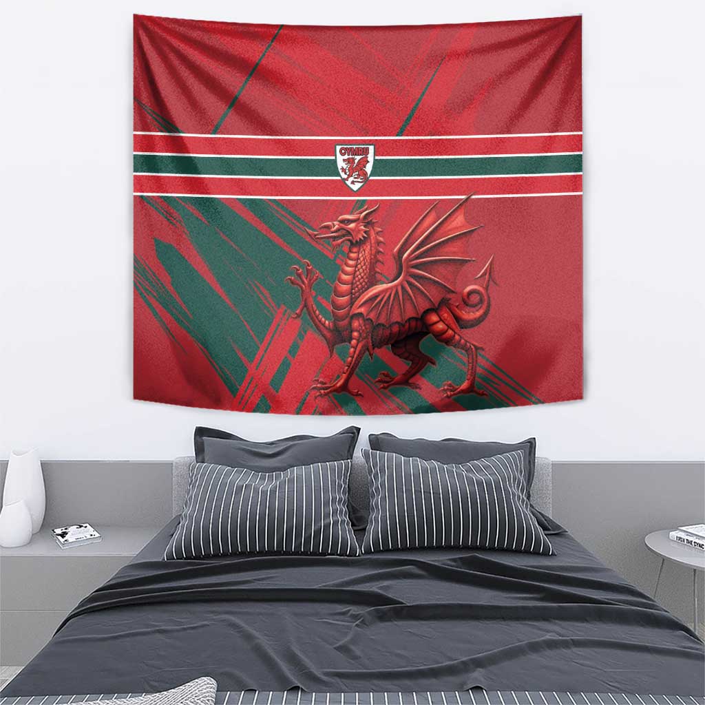Wales Football Red Dragon Tapestry Welsh National Team Spirit