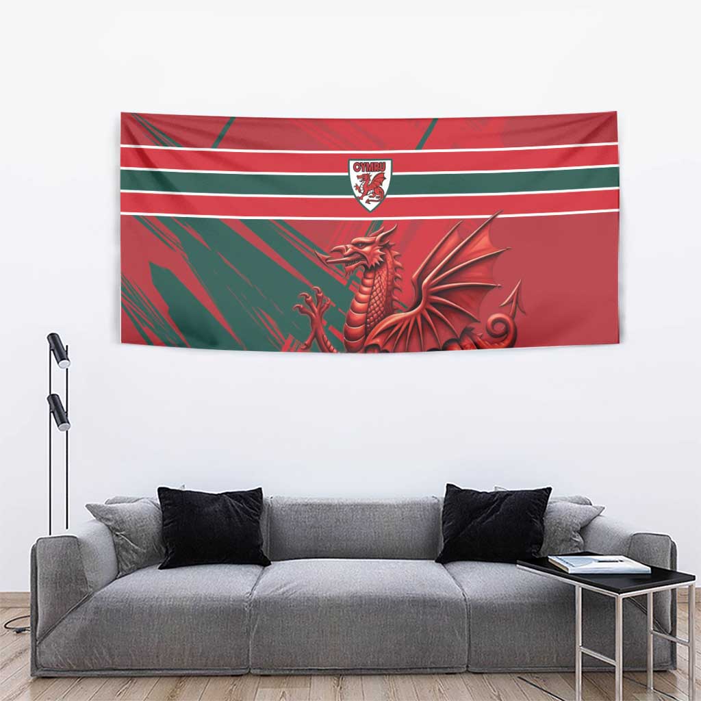 Wales Football Red Dragon Tapestry Welsh National Team Spirit