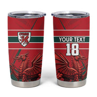 Wales Football Red Dragon Custom Tumbler Cup Welsh National Team Spirit