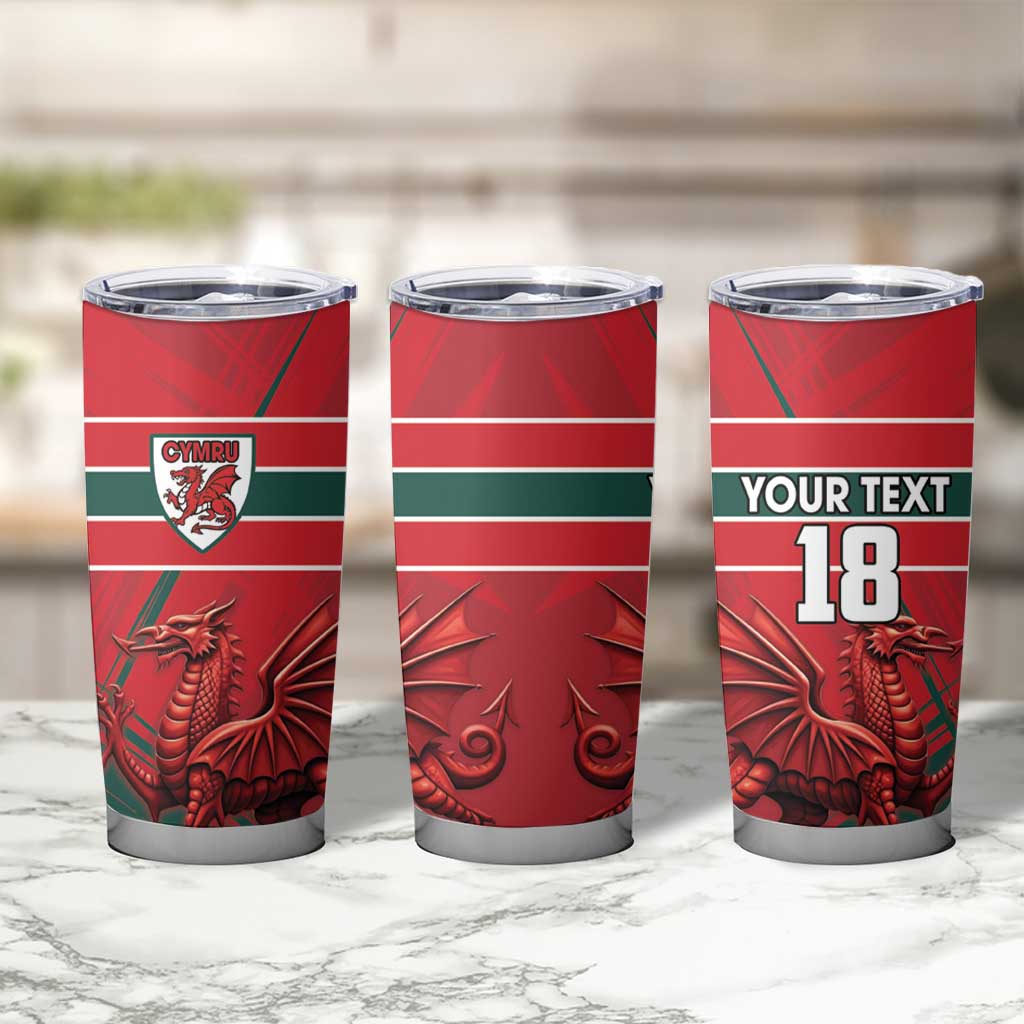 Wales Football Red Dragon Custom Tumbler Cup Welsh National Team Spirit