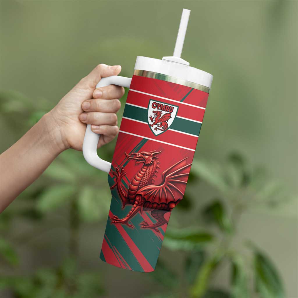 Wales Football Red Dragon Custom Tumbler With Handle Welsh National Team Spirit
