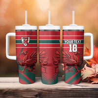 Wales Football Red Dragon Custom Tumbler With Handle Welsh National Team Spirit