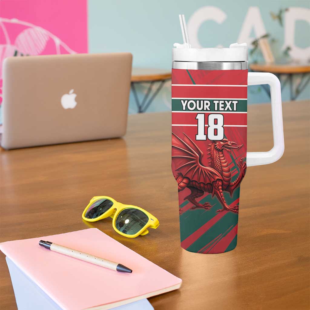 Wales Football Red Dragon Custom Tumbler With Handle Welsh National Team Spirit
