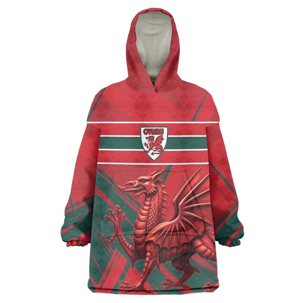 Wales Football Red Dragon Custom Wearable Blanket Hoodie Welsh National Team Spirit