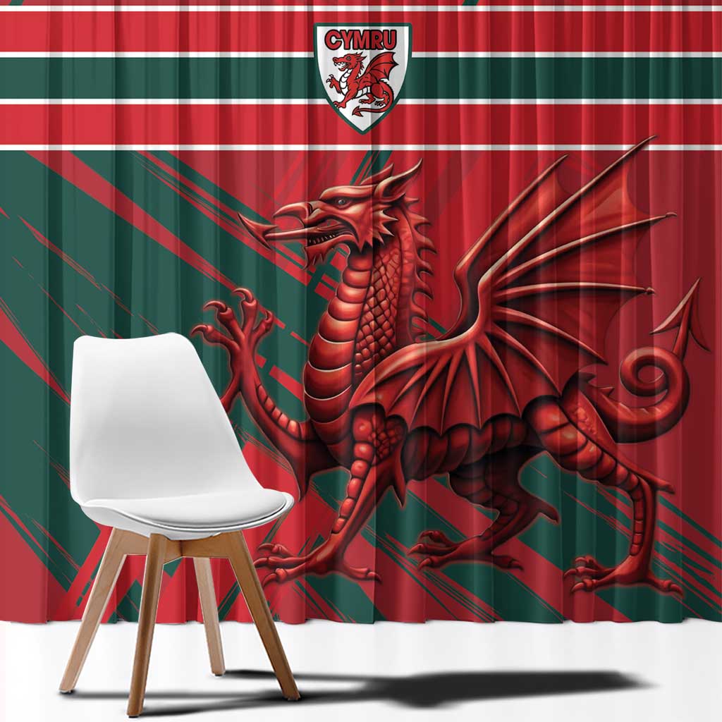 Wales Football Red Dragon Window Curtain Welsh National Team Spirit