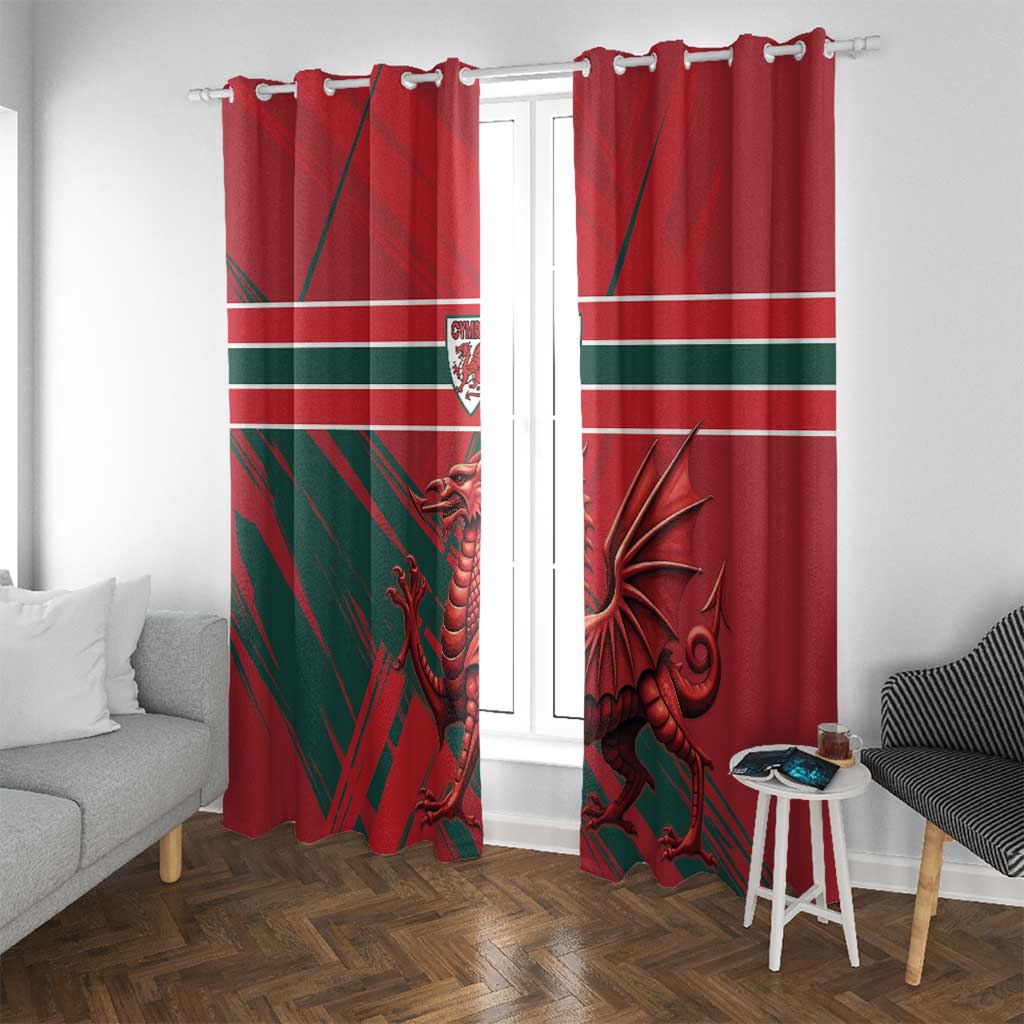 Wales Football Red Dragon Window Curtain Welsh National Team Spirit