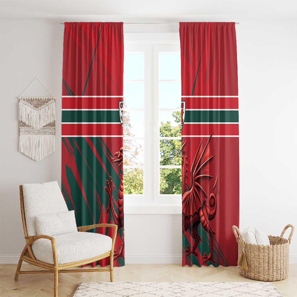 Wales Football Red Dragon Window Curtain Welsh National Team Spirit