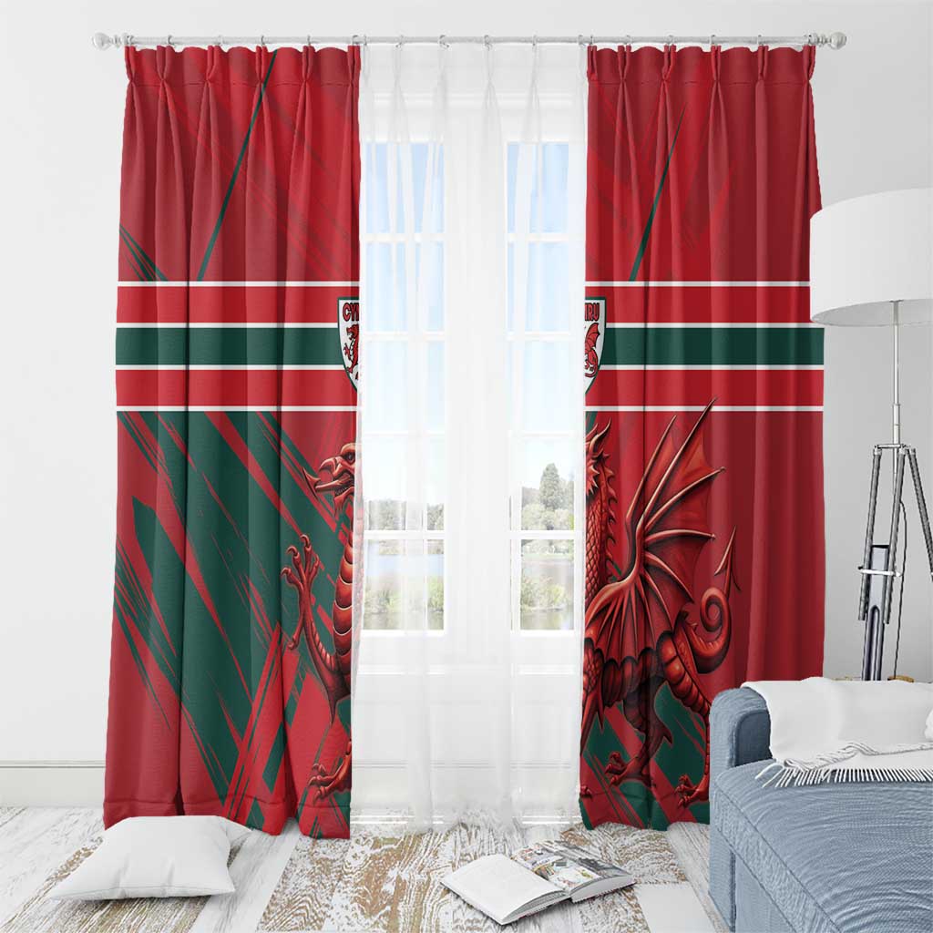 Wales Football Red Dragon Window Curtain Welsh National Team Spirit