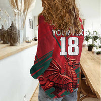 Wales Football Red Dragon Custom Women Casual Shirt Welsh National Team Spirit