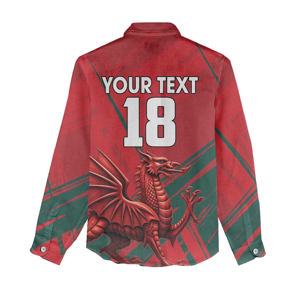 Wales Football Red Dragon Custom Women Casual Shirt Welsh National Team Spirit