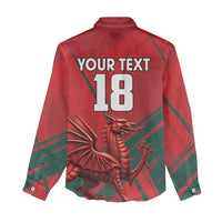 Wales Football Red Dragon Custom Women Casual Shirt Welsh National Team Spirit